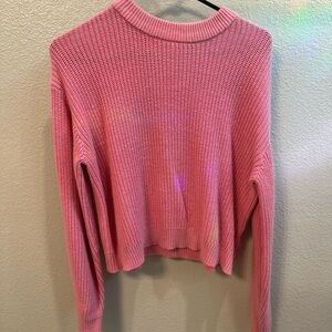 H&M Bubblegum Pink Ribbed Crewneck Sweater